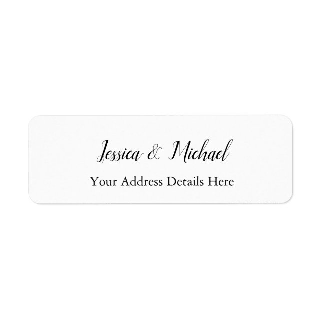 Etiqueta Boda Moderno Elegante Simple Profesional (Frente)