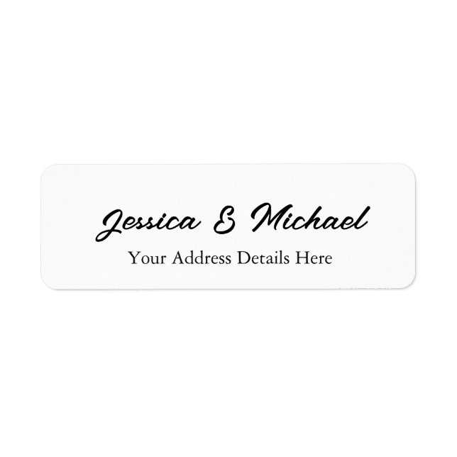 Etiqueta Boda Moderno Elegante Simple Profesional (Frente)