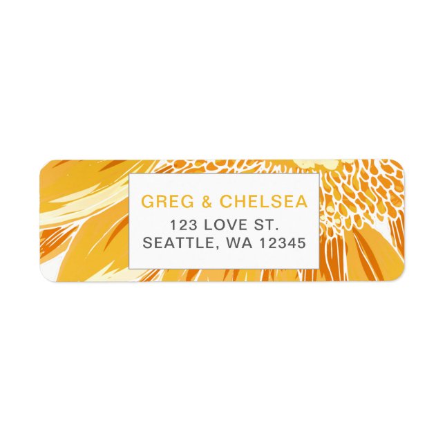 Etiqueta Boda moderno SunFlower (Frente)