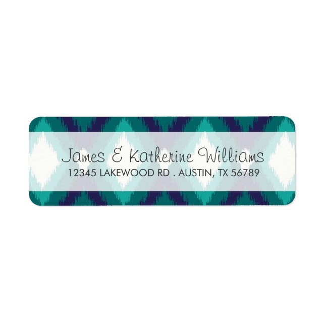 Etiqueta Boda moderno Tribal Ikat Chevron (Frente)