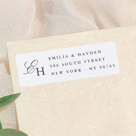 Etiqueta Boda Monograma Minimalista Boho Simple