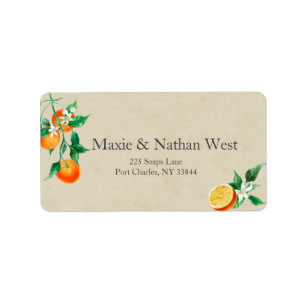 Etiqueta Boda naranja Blossom