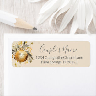 Etiqueta Boda Navidad beige dorado