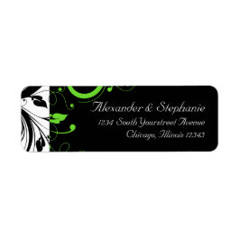 Etiqueta Boda negrita negrita negro/blanco/limón verde