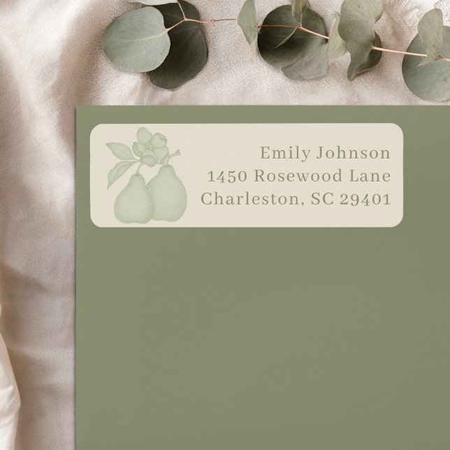 Etiqueta Boda Perfect Pear | Dirección Sage Green (Perfect Pear Label)
