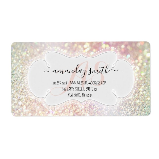 Etiqueta Boda personalizada RSVP Bridal Shower Holograph Gl (Frente)