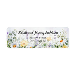 Etiqueta Boda personalizado de Boho Wildflower Watercolor