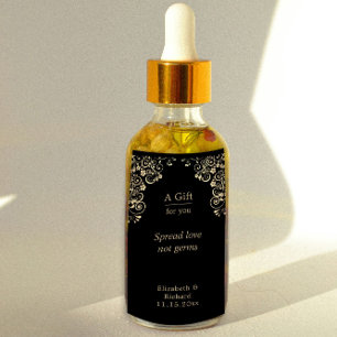 Etiqueta Boda personalizado Sanitizador de mano de oro negr