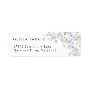 Etiqueta Boda Primavera Purple & Pink Wildflowers