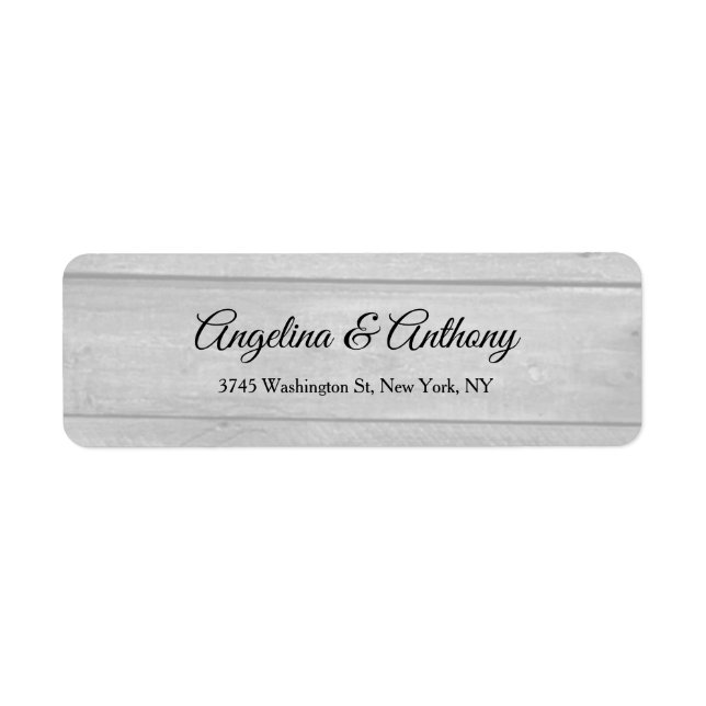 Etiqueta Boda Profesional Creative Script Wood Elegant (Frente)