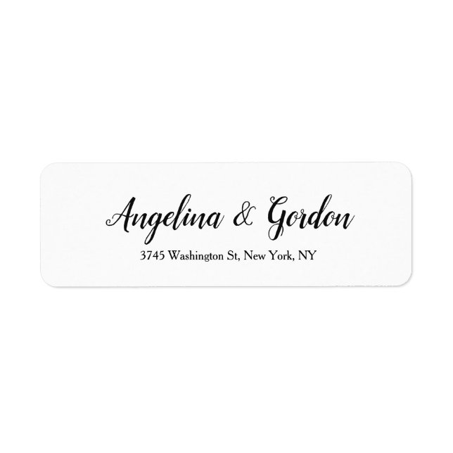 Etiqueta Boda Profesional Elegante Escritura A Mano Clásica (Frente)
