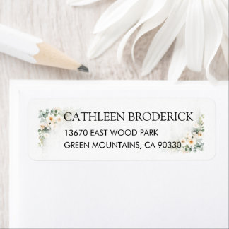 Etiqueta Boda Ramo Otoñal Pastel Botánico