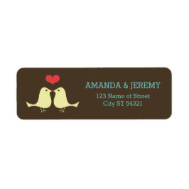 Etiqueta Boda Retro Moderno Lovebirds