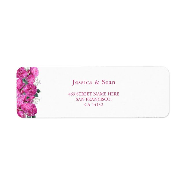Etiqueta Boda romántico floral (Frente)