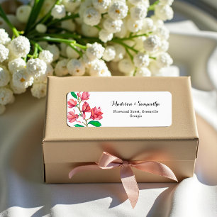Etiqueta Boda rosa Floral Magnolia White