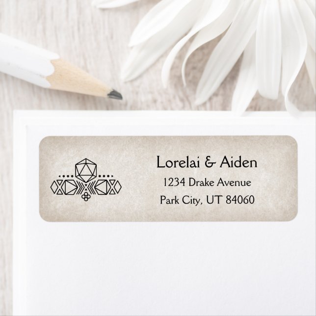 Etiqueta Boda RPG D20 Gamer (In situ)