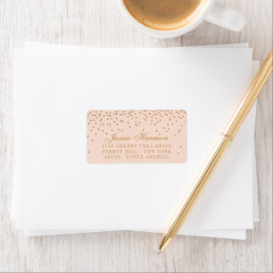 Etiqueta Boda Rubor Pink & Gold Confetti