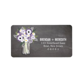 Etiqueta Boda ruso Mason Jar y Floral