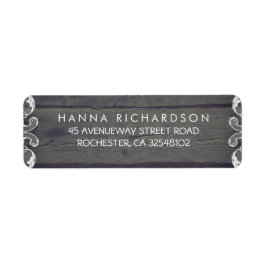 Etiqueta Boda Rustic Wood and Lace Edge