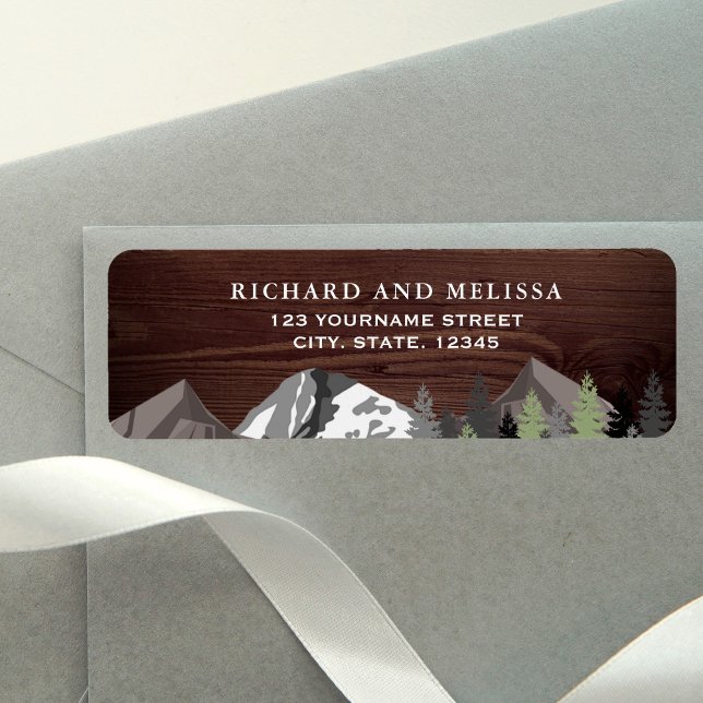 Etiqueta Boda Rústica de Bosque de Montaña (Subido por el creador)