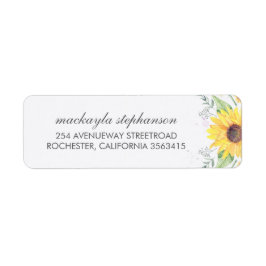 Etiqueta Boda rústica de girasoles en el campo