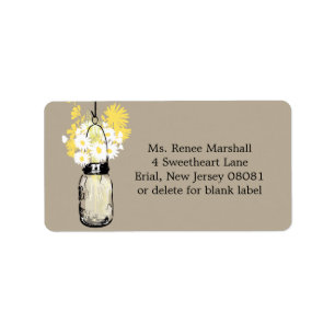 Etiqueta Boda Rústico Colgando Mason Jar