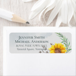 Etiqueta Boda Rústico de los girasoles de oliva