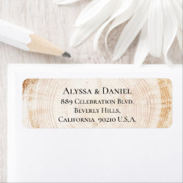 Etiqueta Boda Rústico Personalizado de anillo de corteza de