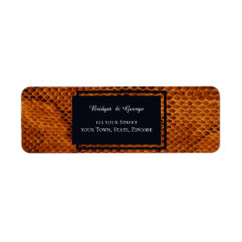 Etiqueta boda salvaje de piel de serpiente de lujo