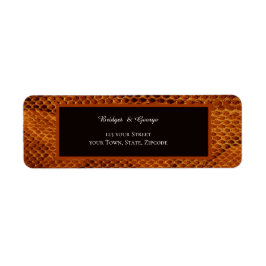 Etiqueta boda salvaje de piel de serpiente de lujo