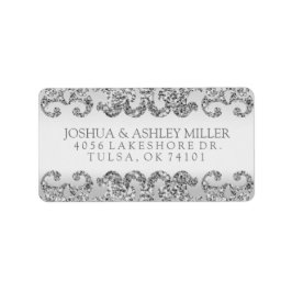 Etiqueta Boda Silver Purpurina Look