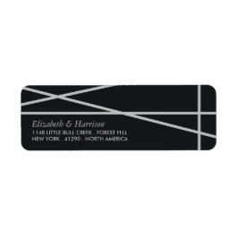 Etiqueta Boda simple de estilo geométrico