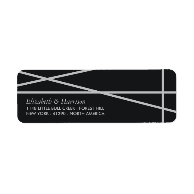 Etiqueta Boda simple de estilo geométrico (Frente)