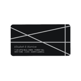 Etiqueta Boda simple de estilo geométrico