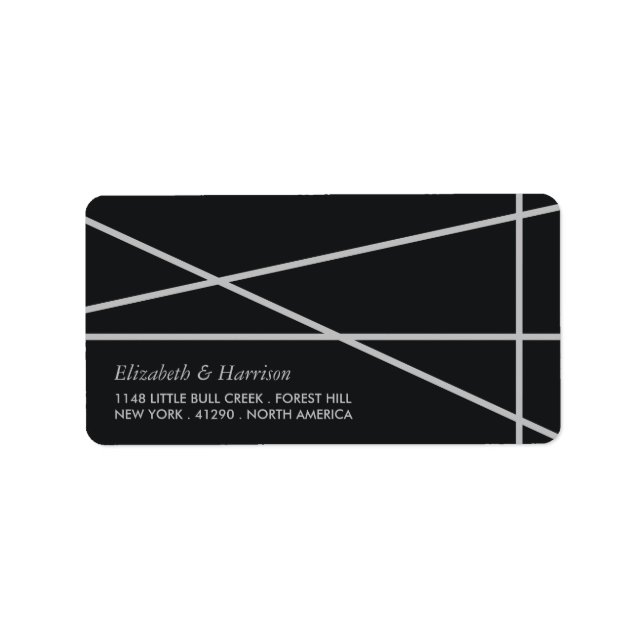 Etiqueta Boda simple de estilo geométrico (Frente)