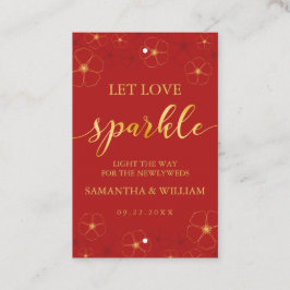 Etiqueta Boda Sparkler de flores de cerezo |Color 