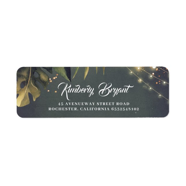 Etiqueta Boda tropical de playa (Frente)