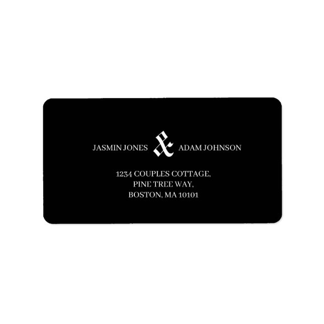 Etiqueta Boda único en modo negro oscuro de periódico (Frente)