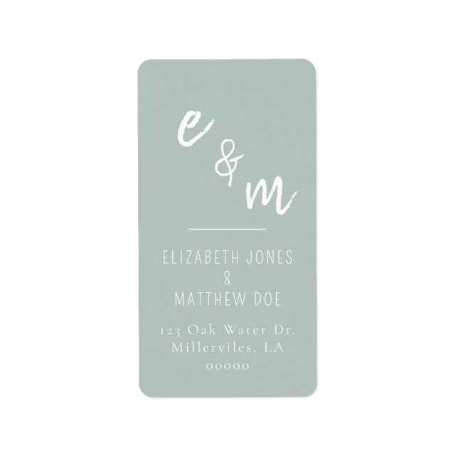 Etiqueta Boda verde chic (Frente)