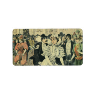 Etiqueta Boda victoriana novia y bicicleta recién casada Gr