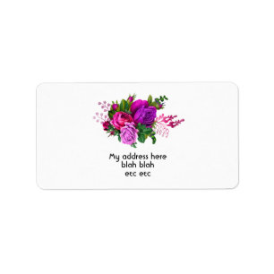 Etiqueta Boda Vintage Fuchsia y Morado Desgastado
