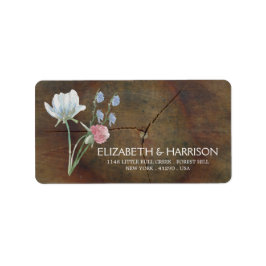 Etiqueta Boda Wildflower Oak Wood