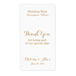 Etiqueta Boda Wine Gracias