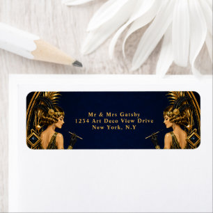 Etiqueta Bodas con tema elegante de chicas Gatsby flapper