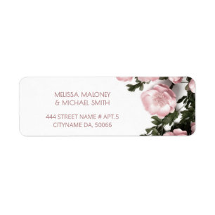 Etiqueta Bodas Cottagecore Rosas Rosadas Polvorientas