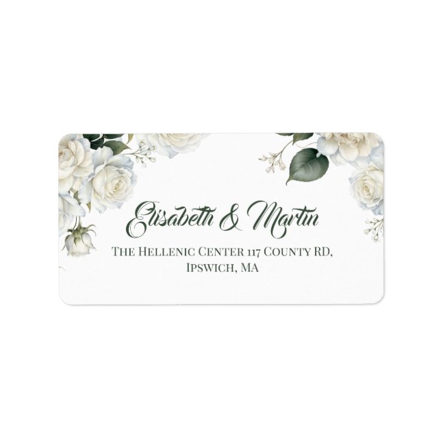 Etiqueta Bodas Florales de Rosas Salvia (Frente)