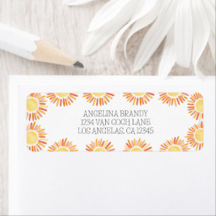Etiqueta Boho 1st Birthday Party Sunshine Watercolor