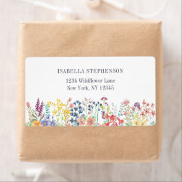Etiqueta Boho Acuarela Flor Silvestre Floral