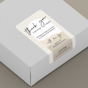Etiqueta Boho Arch Neutrals Monogram Business Box Seal