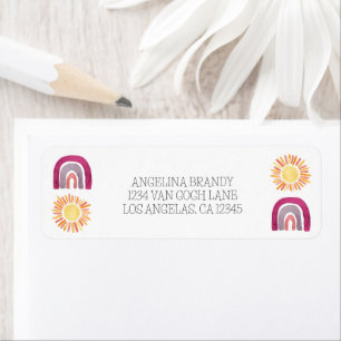 Etiqueta Boho Arcoiris Sunshine Primer cumpleaños Fiesta Pu